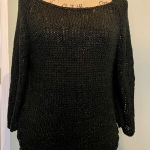 Elegant Off-the-Shoulder Black Sweater